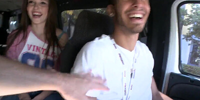 Slender babe Tiffany D.Gore gets in to bang bus