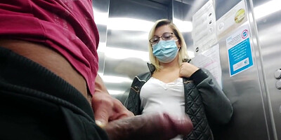 I Ran Into This Hot Bourgeois In The Hotel Elevator She Didnt Expect To See My Big White Cock!!