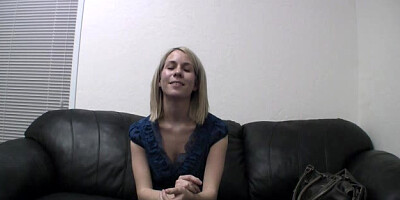 Passionate blond swallows my cumshot