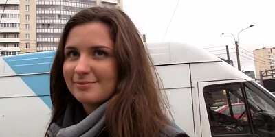 Front door fuck for a busty hottie