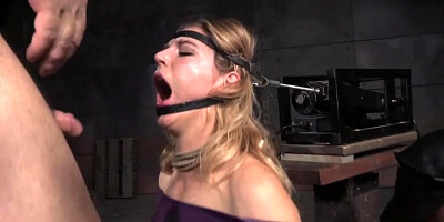 Mona Wales facefucked while tied to sybian