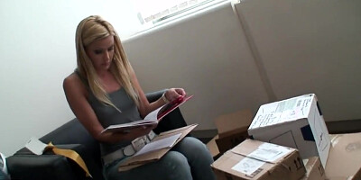 Interview with beautiful blonde babe Sophie Moone at her home
