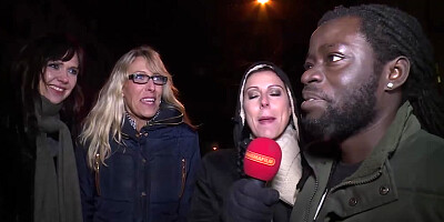 Public Interracial Milf sex