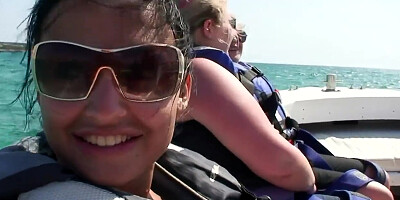 Aletta Ocean has fun on the beach