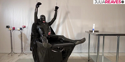 Latex Full Body Suit Bondage And A Great Handjob From The Dominatrix
