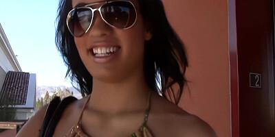 Brunette Cutie Flirts And Is Quickly Picked Up To Take A Ride On His Bbc