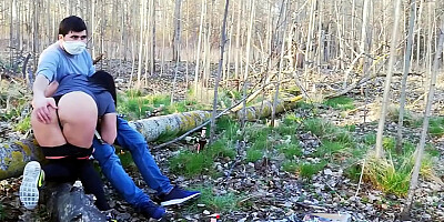 Step brother fucked stepsister in a barbecue forest in coronavirus epidemic 2020