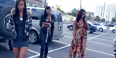 Four amateur black gals go porn casting