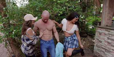 Mae Milano And Sophia Leone In Wet T-shirt Initiation