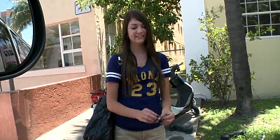 Brunette amateur Cassandra Nix dirty action for money