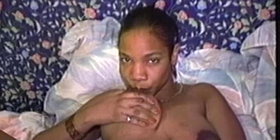 Vintage ebony amateur bouncing on hard cock