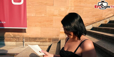 German young housewife public pick up casting on street for EroCom Date blinddate POV