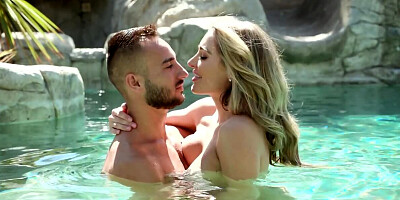 Lily Lane and Donny Sins are fucking by the swimming pool