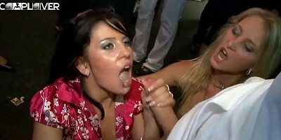 Party ends with hot oral group coition and facials