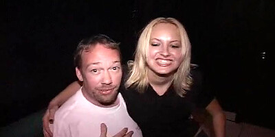 Smiley Blonde Bitch Gang Fucked In Porno Theater