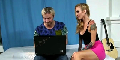 Mom and son sharing a stripper