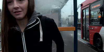 British skinny Leyla flashing in London