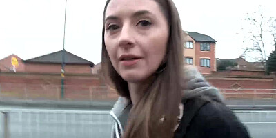 British skinny Leyla flashing in London