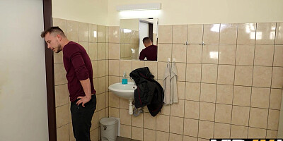 VIP4K - Being locked in the bathroom, sexy bride doesn't lose time and seduces a random guy