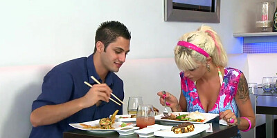 Gorgeous babe Delta White seduces a guy over pool game