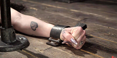 BDSM predicament bondage babe learns whipping discipline