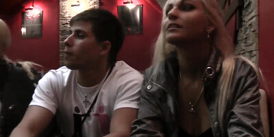 Stunning blonde girl Jocelyn agreed to fuck with strangers for some money
