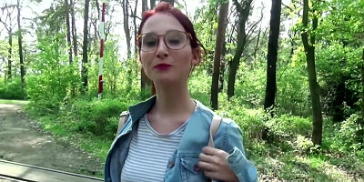College Redhead teen 18+ Lia In Public Casting