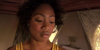 Shy Black Girl Evanni Solei Gives A POV Blowjob Outdoors