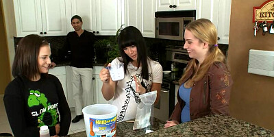 Brunette in Homemade Dildo