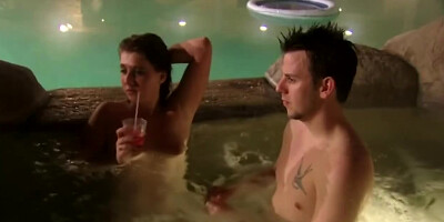 Outdoor Spa Swinger Babes Blowjob Fuck Group