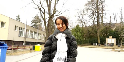 Czech lass Martina talked into public tit-showing