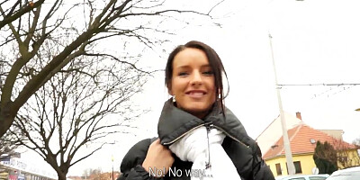 Czech lass Martina talked into public tit-showing