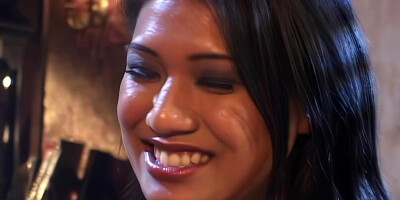 Audrey Hollander eagerly teases and watches the Asian Lyla Lei trying DP during the foursome