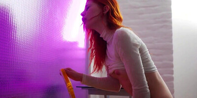 Carolina Sun is a redhead who wants to cum casually