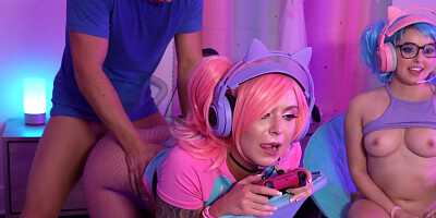 Two alternative babes are playing games and getting it