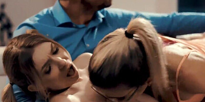 Teen is just sexual gift for a threesome