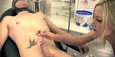 Dominatrix Sounding Her Slave