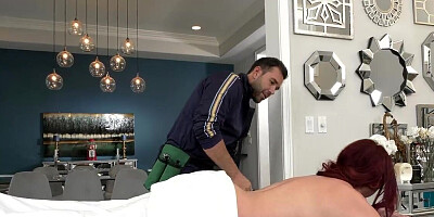 Busty MILF Odette Fox has a massage from Will Pounder