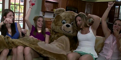 The dancing bear is getting it on with some slutty women