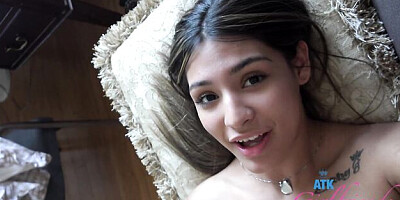 Playful Nina Nieves at eye contact blowjob sex