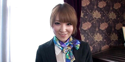 Perky Hikaru Shiina at stewardess action