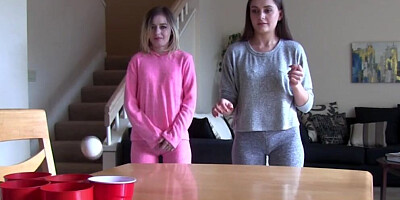 Strip Pong with the loser licking the winner's pussy