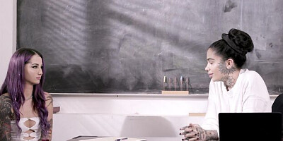 Scissoring in lesbian xxx with seductive Leigh Raven and Valerica Steele from She Will Cheat