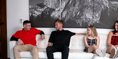Sister Swap - Innocent Beautiful Girls Swap And Bang Their Hot Step Brothers In The Bedroom (CoCo Lovelock, Sophia Burns)