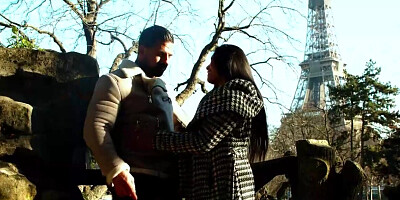 Asian stripper with fake tits analyzed by two clients