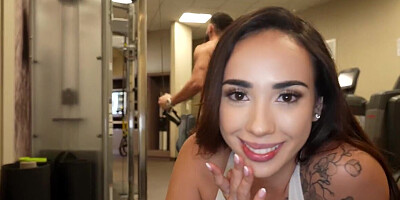 Big booty Latina meets a stranger and fucks him well