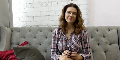 Amateur babe shows her unshaved pussy and big boobs