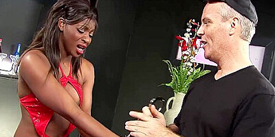 Black Ebony Lapdance Girl Seduce To Interracial Sex With Old White Client