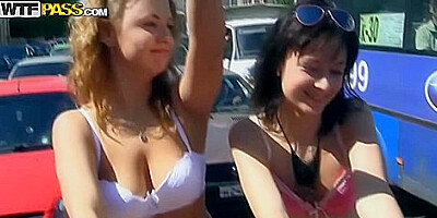 Eric, Taylor And Dorothea Albina In Sexy College Fuck In A New Car