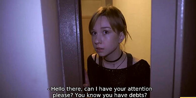 Teen Russian debtor pays for gadgets with her cunt